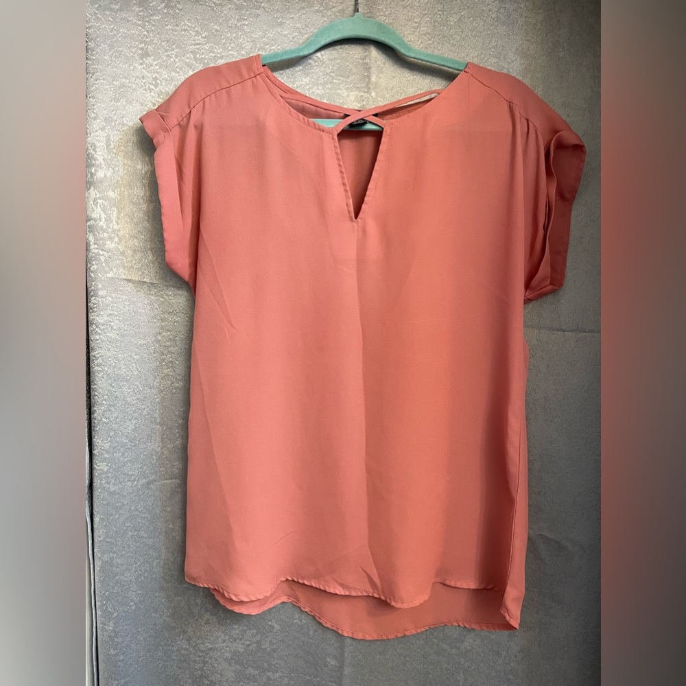 Coral short sleeve formal shirt